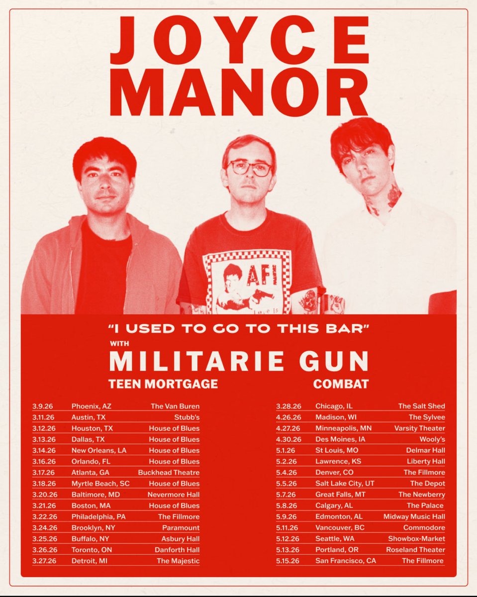 combatbaltimore's tweet image. Crazy excited to hit the road w @joycemanor and @militariegun and @teen_mortgage across the US AND CANADA!!! Hitting a ton of places we’ve never been yet. Tickets on sale 10/10 at 10 AM local time at the link in bio.
Yay.