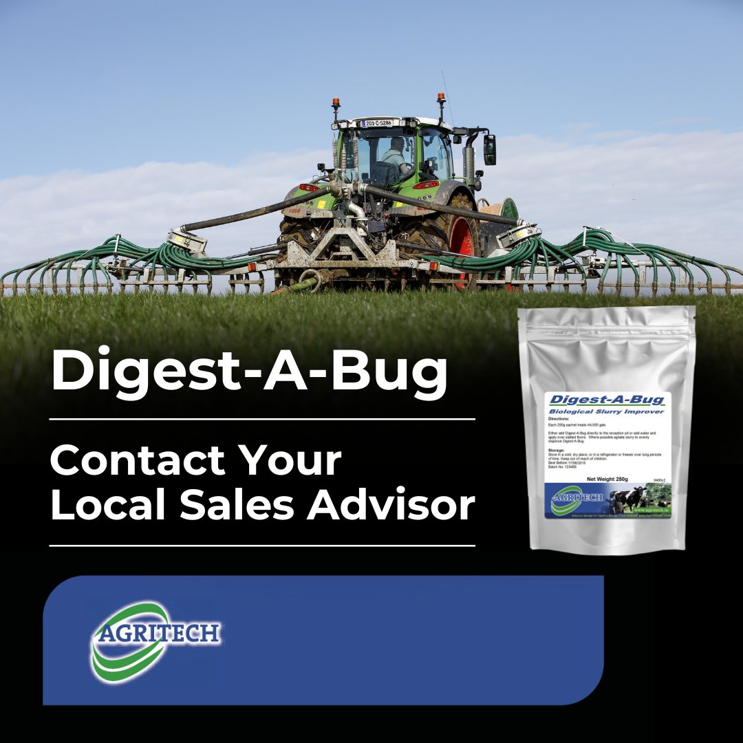 Boost the fertiliser value of your slurry and cut handling costs with Digest-A-Bug Slurry Additive! 💩📈

👥Talk to your local Agritech Sales Advisor for more information today: bit.ly/448PP3H 

#DigestABug #SlurryAdditive