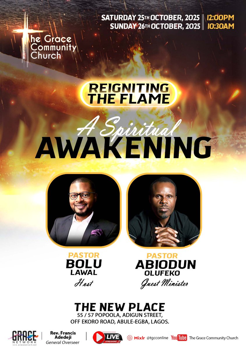 tgcconline's tweet photo. 🔥REVIVAL ALERT!🔥

The wait is over — it’s time to Reignite the Flame! 🔥✨

Let’s reignite the flame and experience a spiritual awakening like never before! 🔥💨

#ReignitingTheFlame #RevivalFire #SpecialAwakening #FaithRenewal #HolySpiritMove #OctoberRevival #Awakening2025 https://t.co/AHKdL0cYij