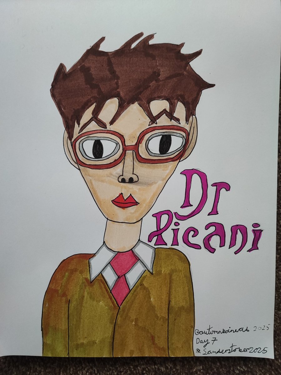 Autumnraine96's tweet image. Day 7  of #Sanderstober2025
take any character from any piece of content you would like and depict them in classic Tim Burton-style illustration @ThomasSanders 
#fander #fanders #thomassanders #cartoontherapy #drpicani
