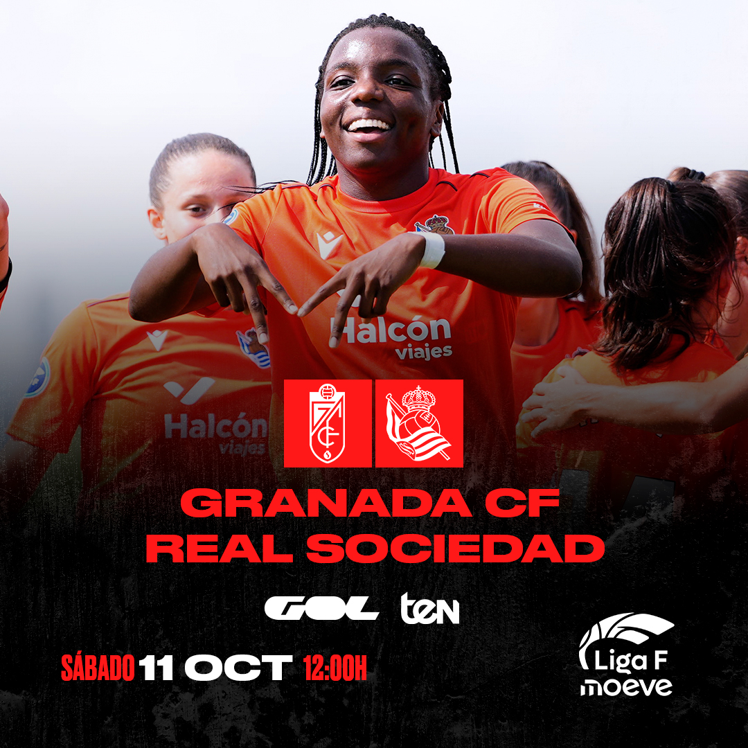 👊 ¡A seguir con la buena racha!

📅 Sábado
⌚️ 12h
⚔️ <a href="/GranadaCF_Fem/">Granada CF Femenino</a> 🆚 <a href="/RealSociedadFEM/">Real Sociedad Femenino</a> 
🗣️ <a href="/ivanfanlo/">Ivan Fanlo</a> y <a href="/_juliacorty_/">Júlia Cortina Duran</a> 

🔝 Los mejores partidos de <a href="/LigaF_oficial/">Liga F</a> se ven en GOL y en <a href="/TENtv/">TEN TV</a> 

#LigaFenGol