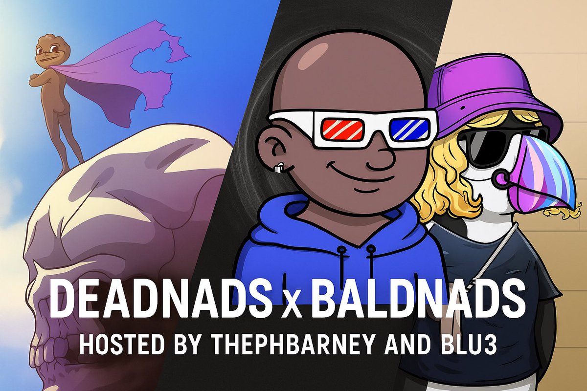 Softieeexx's tweet image. 💀🧠 @Deadnads x @monadbaldnads 💜

Hosted by @Softieeexx &amp;amp; @blu3_xyz 

Two worlds. One mic. 4pm WAT TODAY

One mission : position right before mainnet drops.
If you’ve been wondering how to position for NFTs on Monad…

this is where you find the real gems 👀