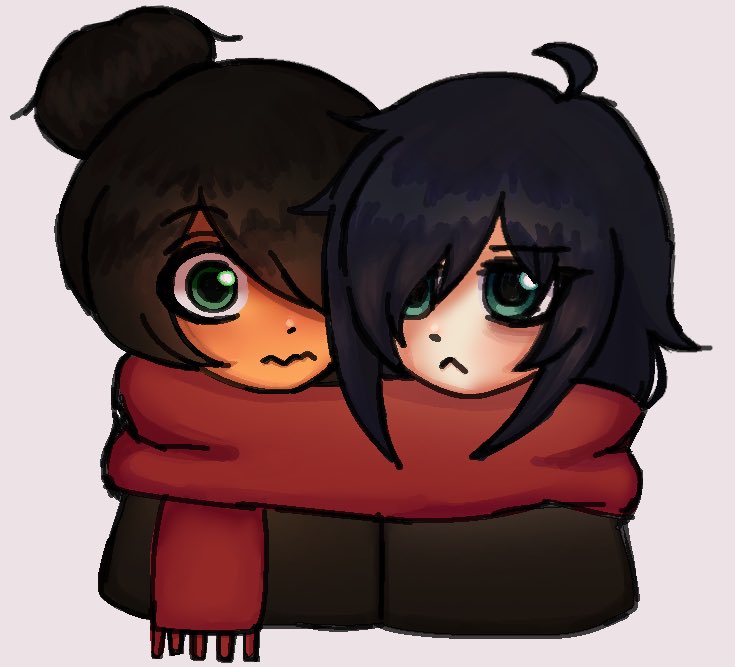 luxpill's tweet image. maya y moko🧣 #maya #ongezellig #tomoko #watamote