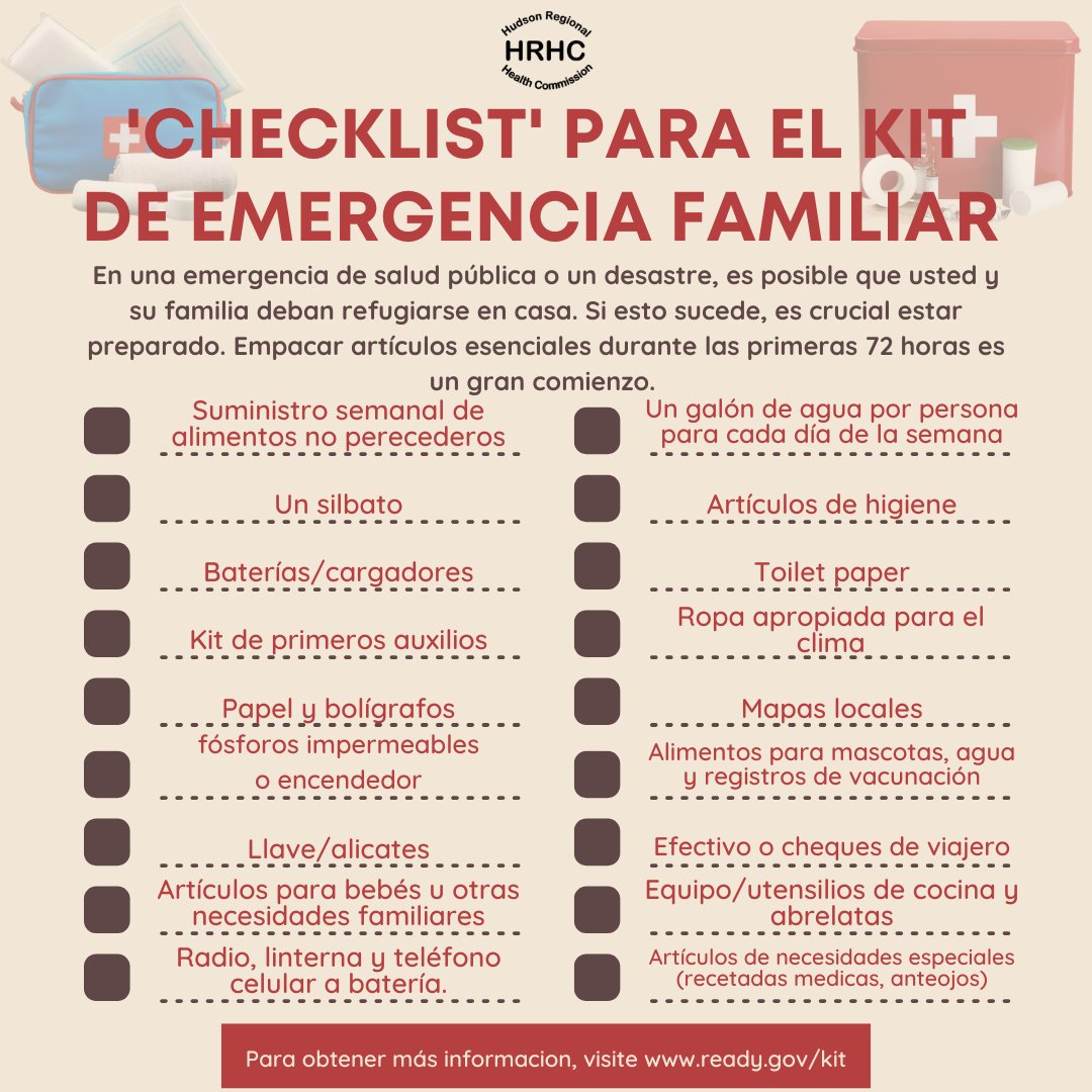 Is your family prepared for a public health emergency or disaster? An at-home family emergency kit is a great start. Remember to rotate items with expiration dates out.

#PublicHealth #EmergencyPrepardness #HRHC
