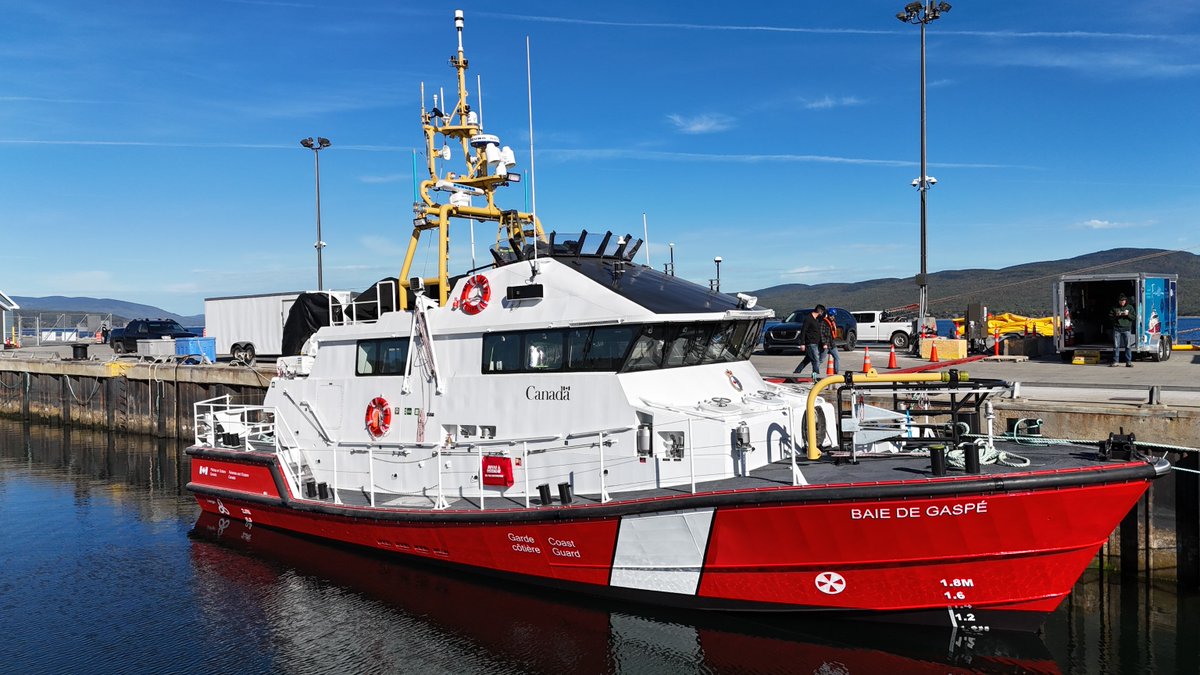 CCGS Baie de Gaspé takes the stage! 🌊

Last month, our 10th #SearchAndRescue vessel built at Chantier Naval Forillon was launched! 
Huge thanks to everyone who helped make this achievement possible. 🤝