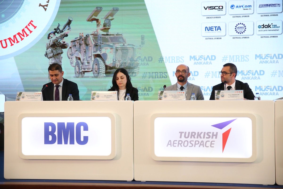 MUSIADAnkara's tweet photo. V. #MRBS Radar Teknolojilerinde Yapay Zeka Oturumu gerçekleşti.

Savunma Sanayi Başkanlığı Elektronik Harp ve Radar Sistemleri Daire Başkanı Muhammet Sami Ulukavak Beyin Moderatörlüğünde, 

• ASELSAN Radar Sistem Mühendisliği Direktörü Ülkü Doyuran, 

• RST Teknoloji Mühendislik ve ArGe Genel Müdür Yardımcısı Dr. Okan Mert Yücedağ, 

•METEKSAN Savunma Radar Sistemleri Teknik Lideri Cesur Karabacak’ın

Sunumları ile yapay zekanın zaten teknolojilerindeki etkileri  ve destekleri tartışıldı.