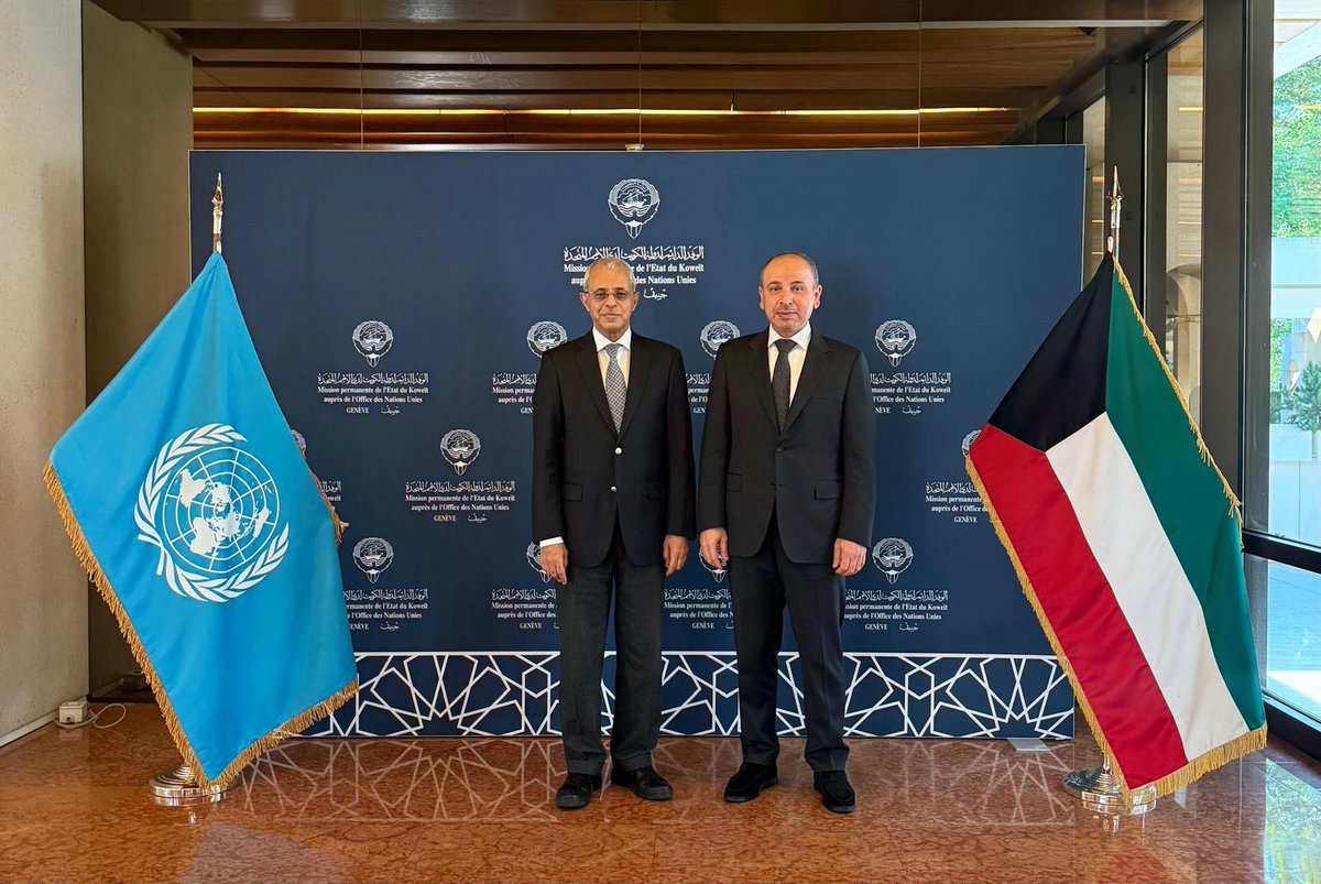 H.E. Amb. Nasser Alhayen, Kuwait’s PR in Geneva, met with H.E. Mustapha Noman, Yemen’s Deputy FM, to discuss regional and international developments and ways to strengthen bilateral cooperation.