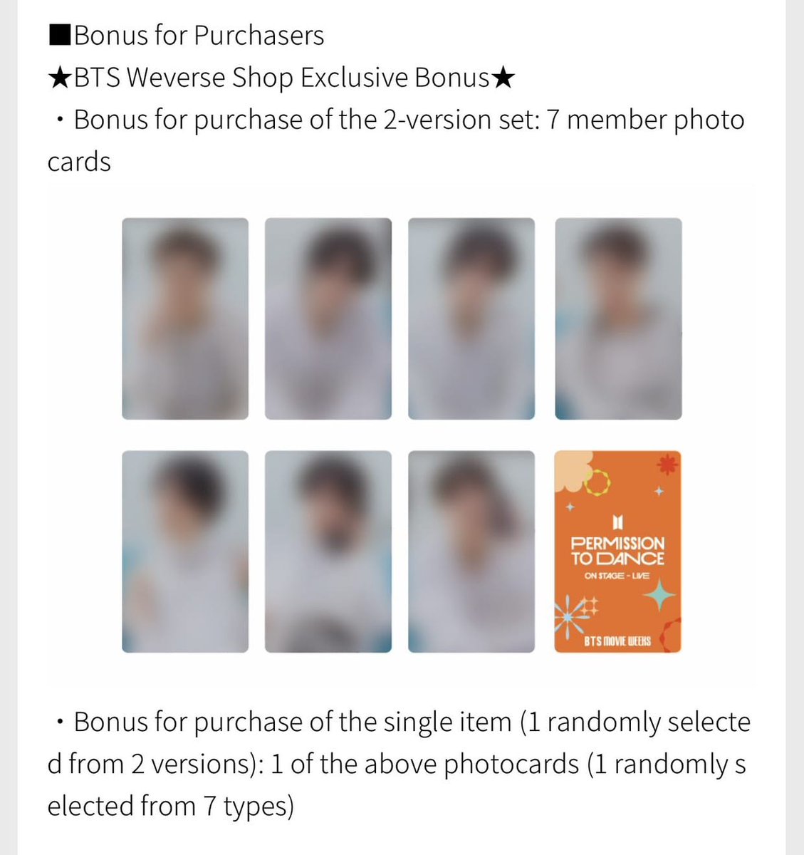 SHARING ALBUM &amp; POB PTD - BTS MOVIE WEEKS WEVERSE JAPAN

Album: 135.000/ea dp 70.000✅️✅️
PC
- RM : 90k | 50k
- Jin : 115k | 40k
- Suga : 125k |70k
- J-hope: 90k| 50k
- Jimin: 125k | 65k
- V : 135k | 70k❌
- JK : 135k| 85k❌

✅️bersih ina est 600 gr/set
✅️wajib full
DM