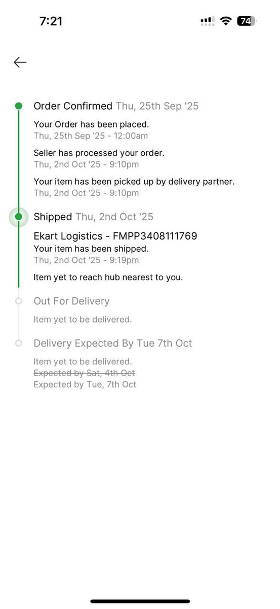 Sadique_78's tweet photo. Hi @FlipkartSupport, I ordered an Acer Nitro on 25th Sept (Order ID: OD435559329503593100). Delivery was due on 4th Oct, then delayed to 7th Oct. Today’s the 7th, but no update yet. Please look into this urgently and ensure quick delivery. Thanks https://t.co/oa43bkcllX