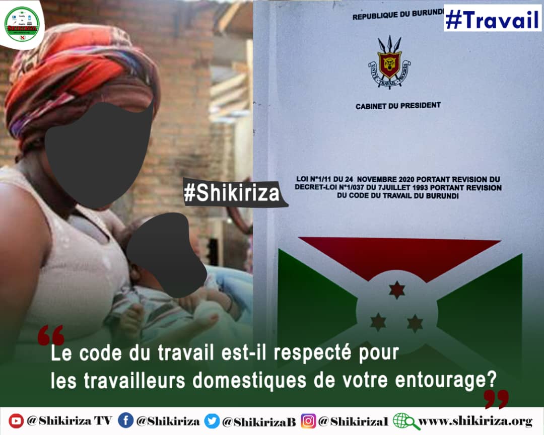ShikirizaB's tweet photo. «Un employé domestique est comme un ouvrier d’usine», affirme Richard Manirambona, Président d'un collectif des associations des travailleurs domestiques.

Il invite ces derniers à rejoindre les associations pour connaître leurs droits et exercer leur métier dans la dignité.
3/3 https://t.co/1v2X0oFtIk