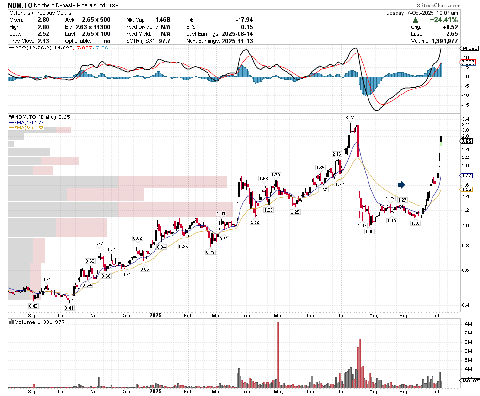 SetYourStop's tweet image. Someone always knows something. Our options scanner, combined with our momentum scan, helps pinpoint where momentum may be building. When positioning aligns with technicals, the setup can lead to explosive moves. $NDM.TO $NAK is a perfect example—our data highlighted the…