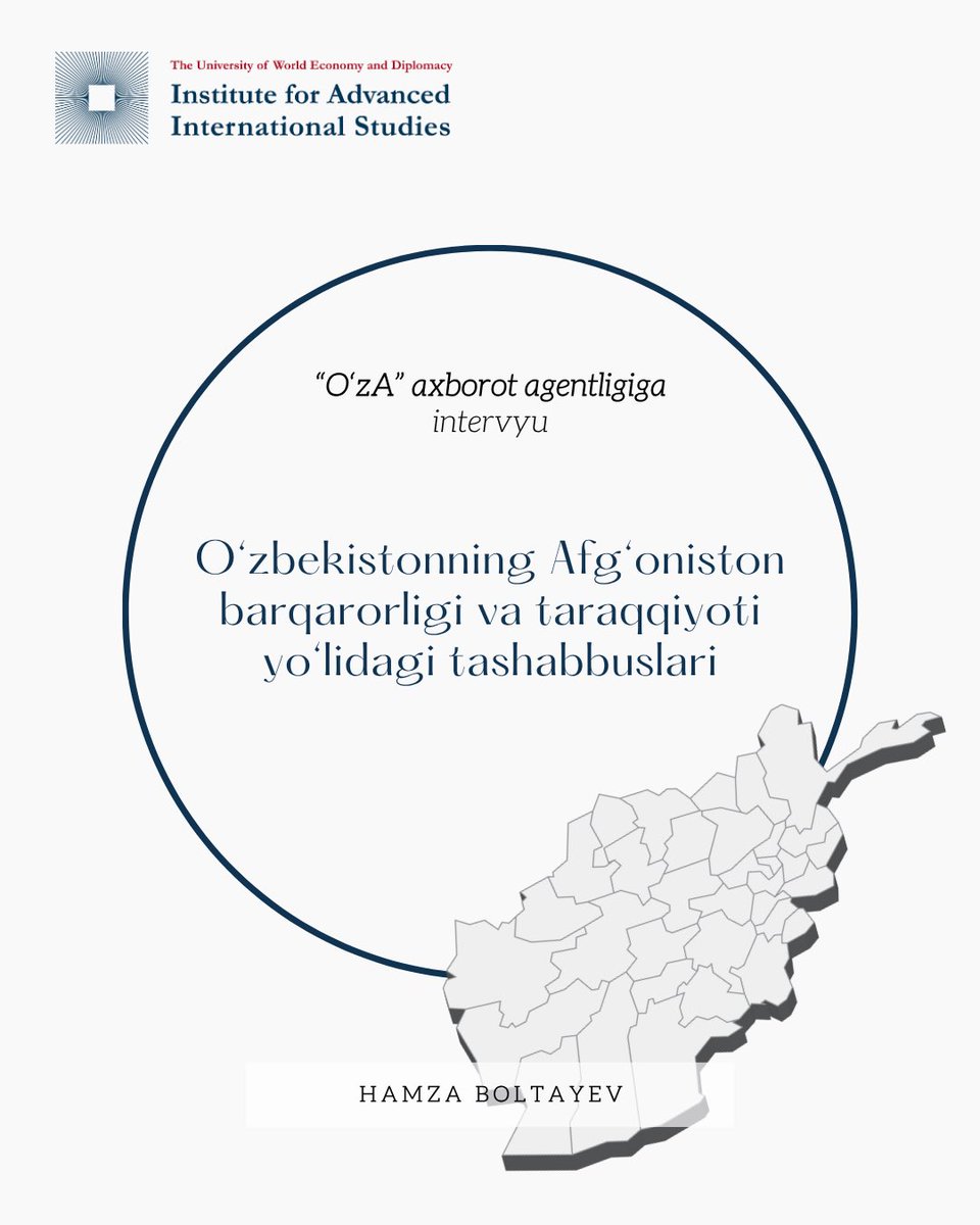 🎙“O‘zA”ning “Xalqaro sharh” dasturida <a href="/hamza_boltaev/">Hamza Boltaev</a> O‘zbekistonning Afg‘oniston barqarorligi va taraqqiyotiga qaratilgan tashabbuslarini tushuntirdi: “Termiz muloqoti” – ishonch va hamkorlik platformasi.

🎞 To‘liq suhbatni veb-saytimizda tomosha qiling: shorturl.at/xxQjs