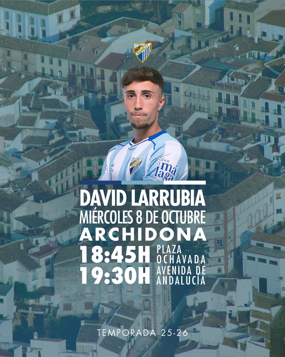 🩵 𝐕𝐈𝐒𝐈𝐓𝐀 𝐀 𝐀𝐑𝐂𝐇𝐈𝐃𝐎𝐍𝐀 🤍

𝐃𝐚𝐯𝐢𝐝 𝐋𝐚𝐫𝐫𝐮𝐛𝐢𝐚 estará mañana junto a la <a href="/PM_ARCHIDONA/">PM_ARCHIDONA</a> 🔝

¡Os esperamos, malaguistas!
