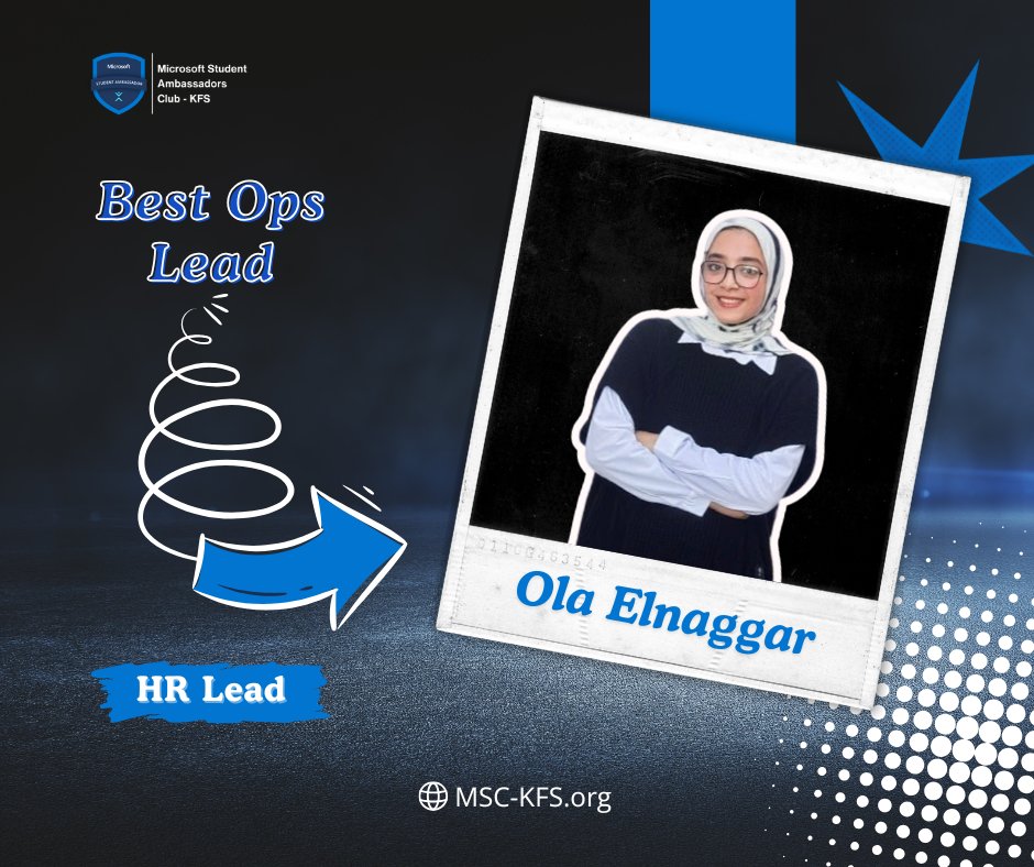 Best Operation Lead – September

فخورين نعلن عن الـ Best Operation Lead لشهر سبتمبر.
 Ola Elnaggar
بقيادتها وتنظيمها قدرت تسهّل شغل الفريق وتطلّعه بأفضل شكل.
شكرًا لمجهودك المستمر.
#MSC_KFS #MicrosoftStudentAmbassadors