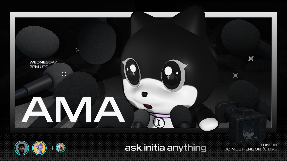 initia's tweet photo. Ask Initia Anything, Wednesday 2 pm UTC

Drop your questions for @ItsAlwaysZonny &amp; team about the recent Nothing in Your Way campaign, and we'll answer them and more live on stream. https://t.co/8bXa6Fl656
