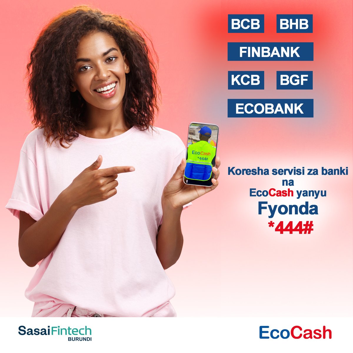 💳✨ Hamisha Pesa Kwa Urahisi na EcoCash! 

Hakuna tena foleni ndefu benki!🏦 Ukiwa na EcoCash Bank to Wallet 📲.

✅ Inapatikana kwa benki hizi: BCB, BHB, EcoBank, FinBank, KCB, na BGF.

📞 Kwa msaada wowote, piga 444 tupo hapa kukusaidia kila wakati.

#EcoCash 
#BankToWallet