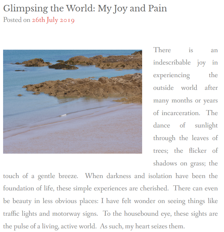 TomKindlon's tweet photo. 🧵
"Glimpsing the World: My Joy and Pain" (2019) by Naomi Whittingham @NaomiWhitt , who has had #severeME for decades

https://t.co/xkNTV1GeUG

#MEcfs @ALifeHidden 

1/ https://t.co/TDZdsVxOOm
