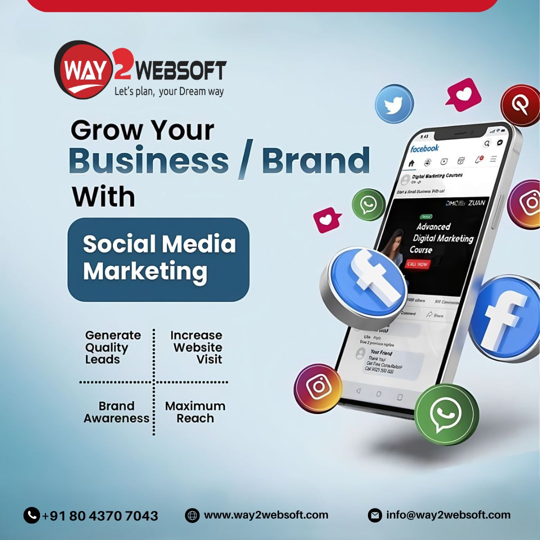 way2websoft's tweet image. Social Media Marketing  
Grow your brand with Social Media Marketing! From strategy to ads, we help you connect with the right audience and drive engagement that matters.

Visit: way2websoft.com   
Email: info@way2websoft.com  
 Contact: +91 80 4370 7043 
 
 #way2websoft