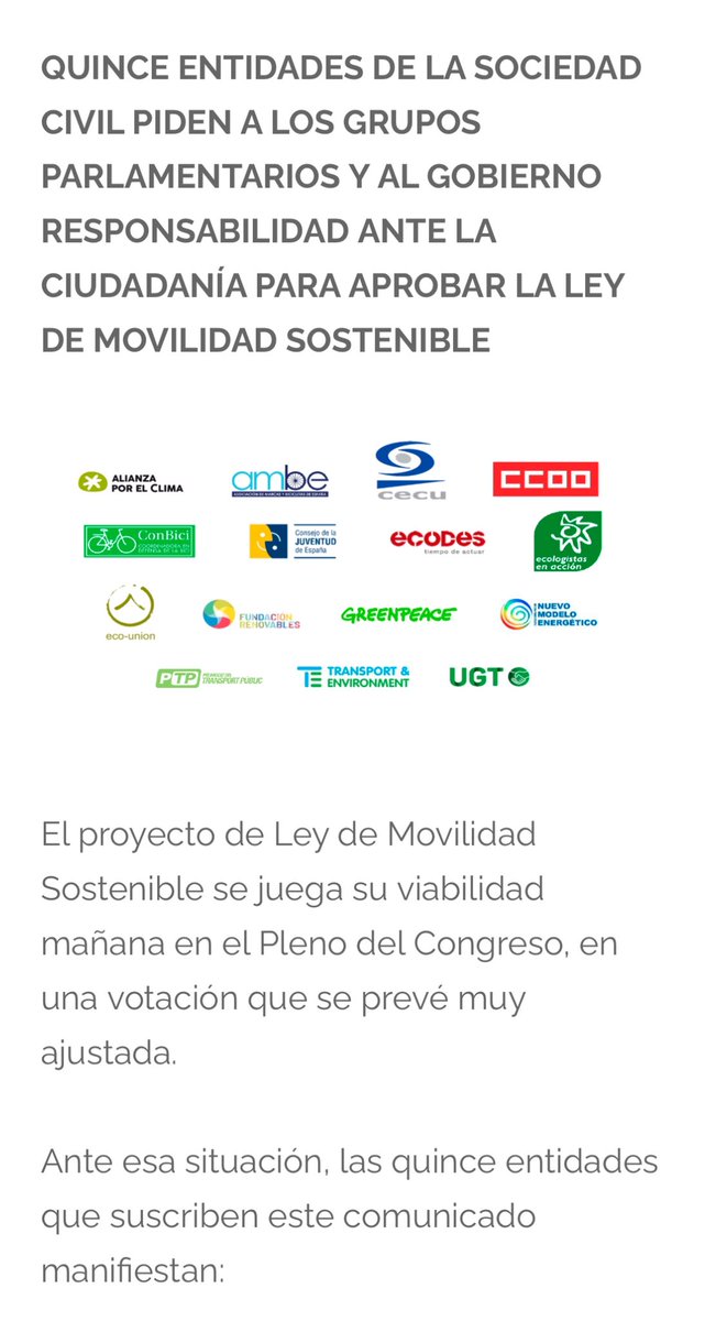 EstherCCMadrid's tweet photo. España necesita ya una Ley de Movilidad que apueste por ciudades más saludables, seguras y sostenibles🌈

🚲💥 La movilidad activa y sostenible no puede seguir esperando
¡es hora de aprobar la ley y mover el país en la buena dirección! Y así lo demanda la sociedad https://t.co/6VY6btmwkL