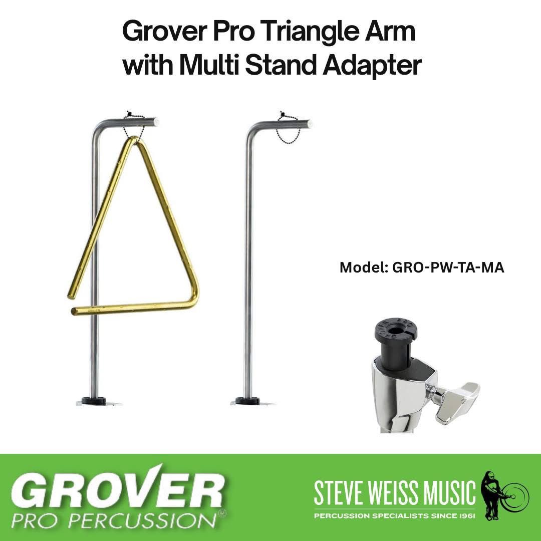 GroverProPercussion (@groverproperc) on Twitter photo Visit our friends at <a href="/SteveWeissMusic/">Steve Weiss Music</a> and gear up with the Grover Pro Triangle Arm with Multi Stand Adapter.
The Grover triangle Arm is a solid aluminum "L" arm fits any 3/8" mounting bracket. This allows the suspension of any triangle.
-Triangle Not Included Visit our friends at <a href="/SteveWeissMusic/">Steve Weiss Music</a> and gear up with the Grover Pro Triangle Arm with Multi Stand Adapter.
The Grover triangle Arm is a solid aluminum "L" arm fits any 3/8" mounting bracket. This allows the suspension of any triangle.
-Triangle Not Included