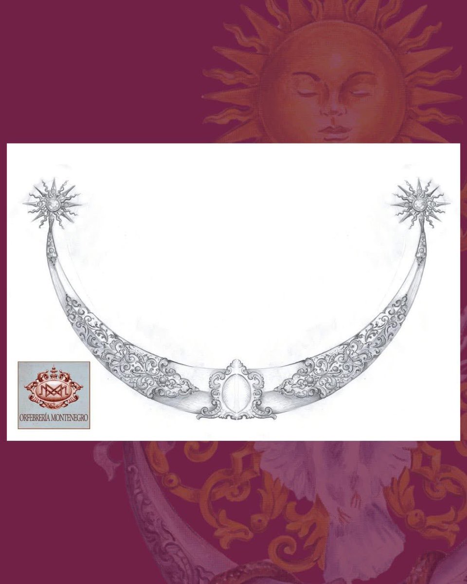 [DISEÑOS]

Diseño de la media luna para María Santísima de Gracia y Perdón, creada por Miguel Ángel Martín Cuevas (orfebrería Montenegro).

Bañada en oro y plata, con estilo barroco, amatistas y la inscripción “GRATIA PLENA” junto a una jarra de azucenas.

#GratiaPlena