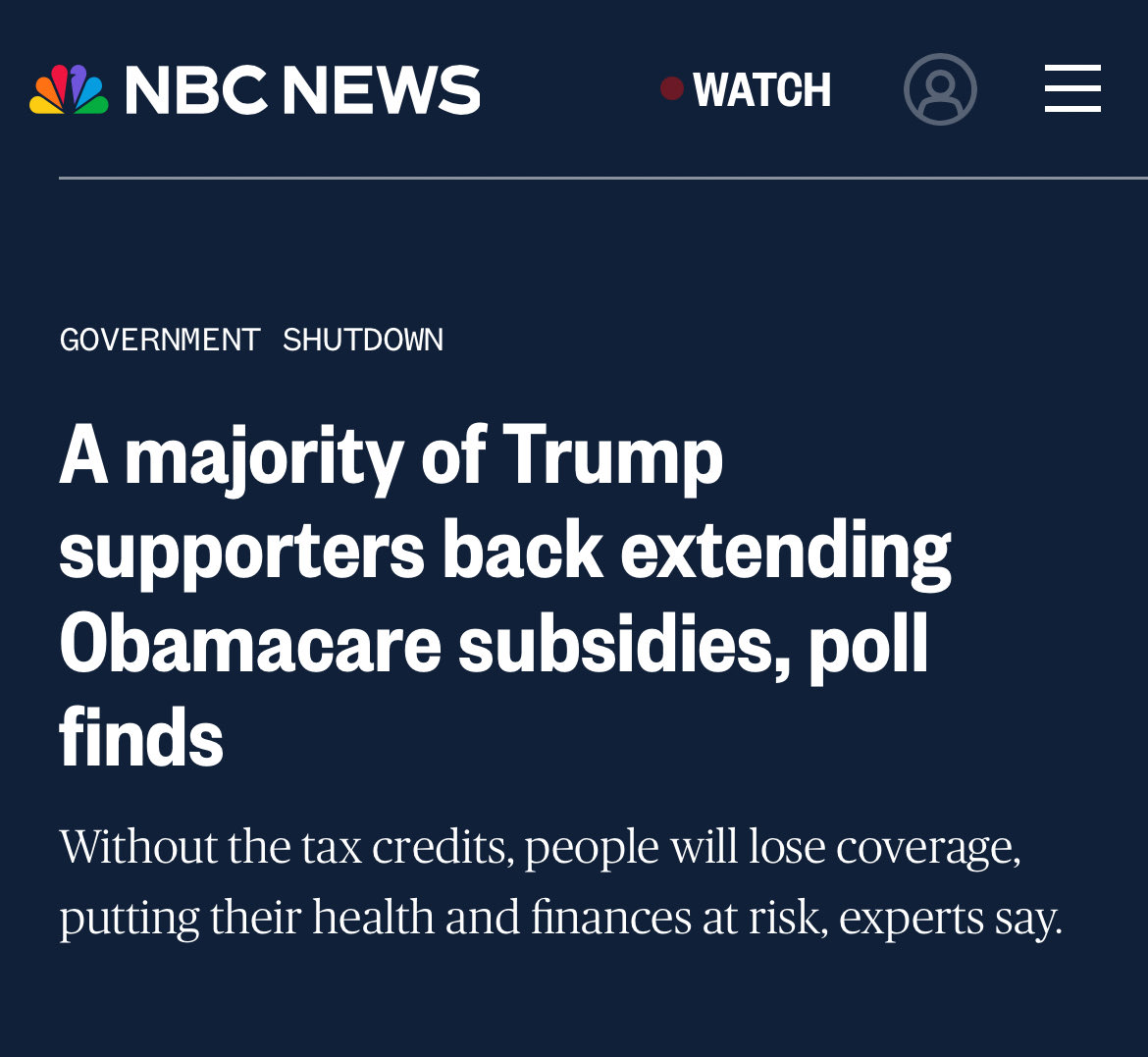 It’s in everyone’s best interest to act now to extend the vital enhanced premium tax credits. 

Premiums are going out this month, and millions of Americans will be paying double what they pay now. 

Let's work together, reopen the government and prevent suffocating price hikes.