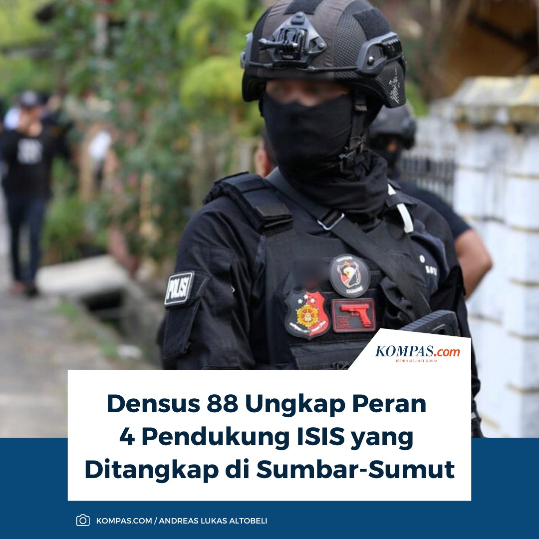 Empat orang terduga teroris yang berafiliasi dengan jaringan pendukung ISIS Ansharut Daulah ditangkap Densus 88 Antiteror Polri di wilayah Sumatera Barat dan Sumatera Utara.

Baca di sini: nasional.kompas.com/read/2025/10/0…

/ #Densus88 #Polri