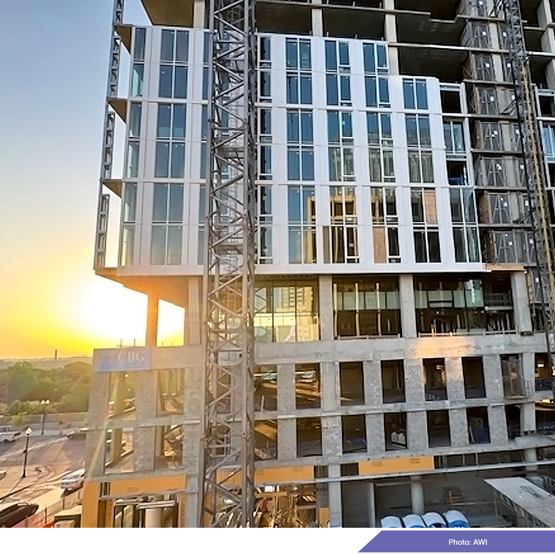 advancedwindow's tweet image. Looking back on 1901 N Moore Street as our AWI window installation teams were hard at  work on this  27-story, 442-unit luxury mixed-use development in Arlington, VA. Partners: Jefferson Apartment Group, Shalom Baranes Associates, @CBGBuildingCo 
#windowinstallation