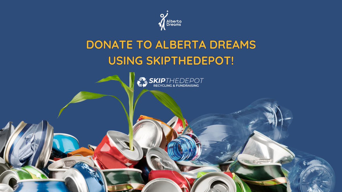 Support Alberta Dreams by donating your bottles and cans through <a href="/skipthedepot/">SkipTheDepot</a>. SkipTheDepot will pick them up right from your doorstep, and the funds will go directly toward making Dreams come true for Alberta children. Visit the following link to donate: app.skipthedepot.com/register?tab=c…