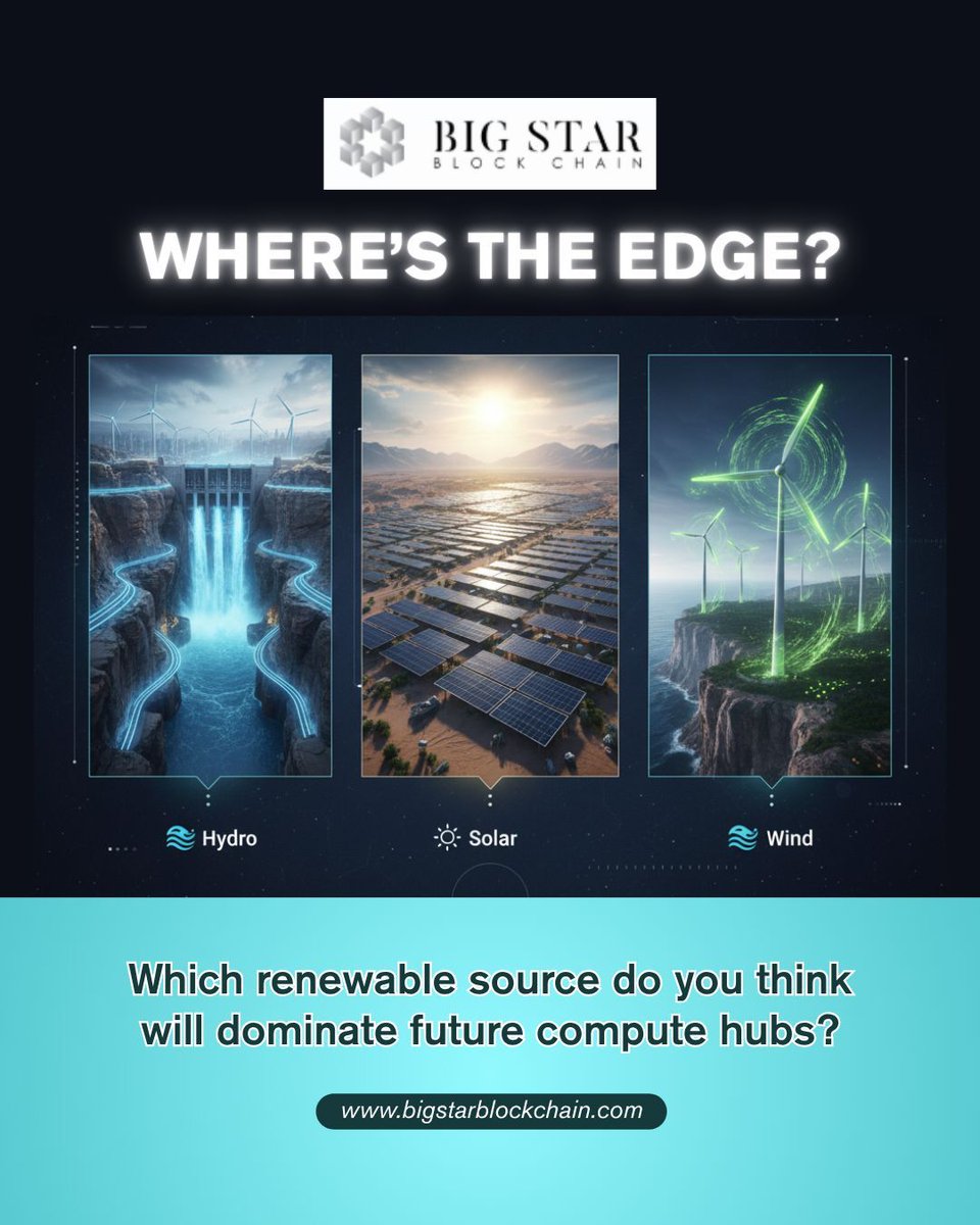 No matter the source, Big Star Blockchain is focused on grid-level optimization. We believe flexibility is the ultimate advantage.

Comment with your pick + tell us why it will dominate! Let the debate begin. 🗣️

Dive into intelligent scaling:
📩 info@bigstarblockchain.com
