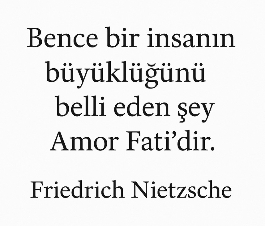 avuntusaati's tweet photo. Amor Fati: Kaderini sevmek demektir. Nietzsche’nin bu düşüncesi oldukça çarpıcıdır. Başkalarının ne düşündüğünü bir kenara bırakıp öncelikle kendi yaşamından razı olmak anlamına gelir. Yaşamı bütünüyle kucaklamaktır. Sadece iyi günleri değil, acıları ve zorlukları da sevmektir. https://t.co/1wzvowZgvt