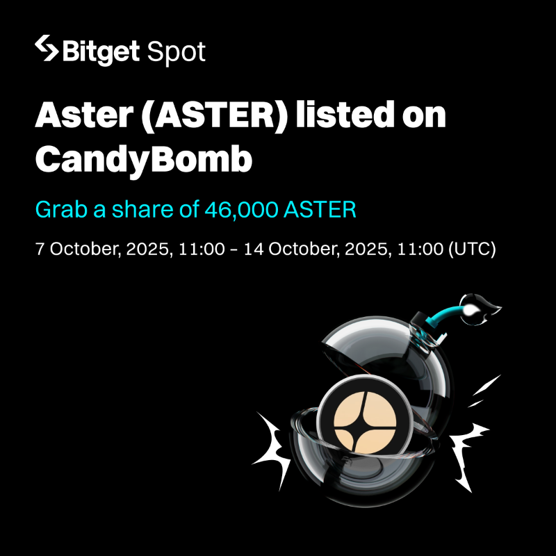 bitget's tweet photo. $ASTER @Aster_DEX is now available on #CandyBomb! 

🍬 Trade to grab a share of 46,000 ASTER. 

👉 Join now: https://t.co/5a9WjbyzEo