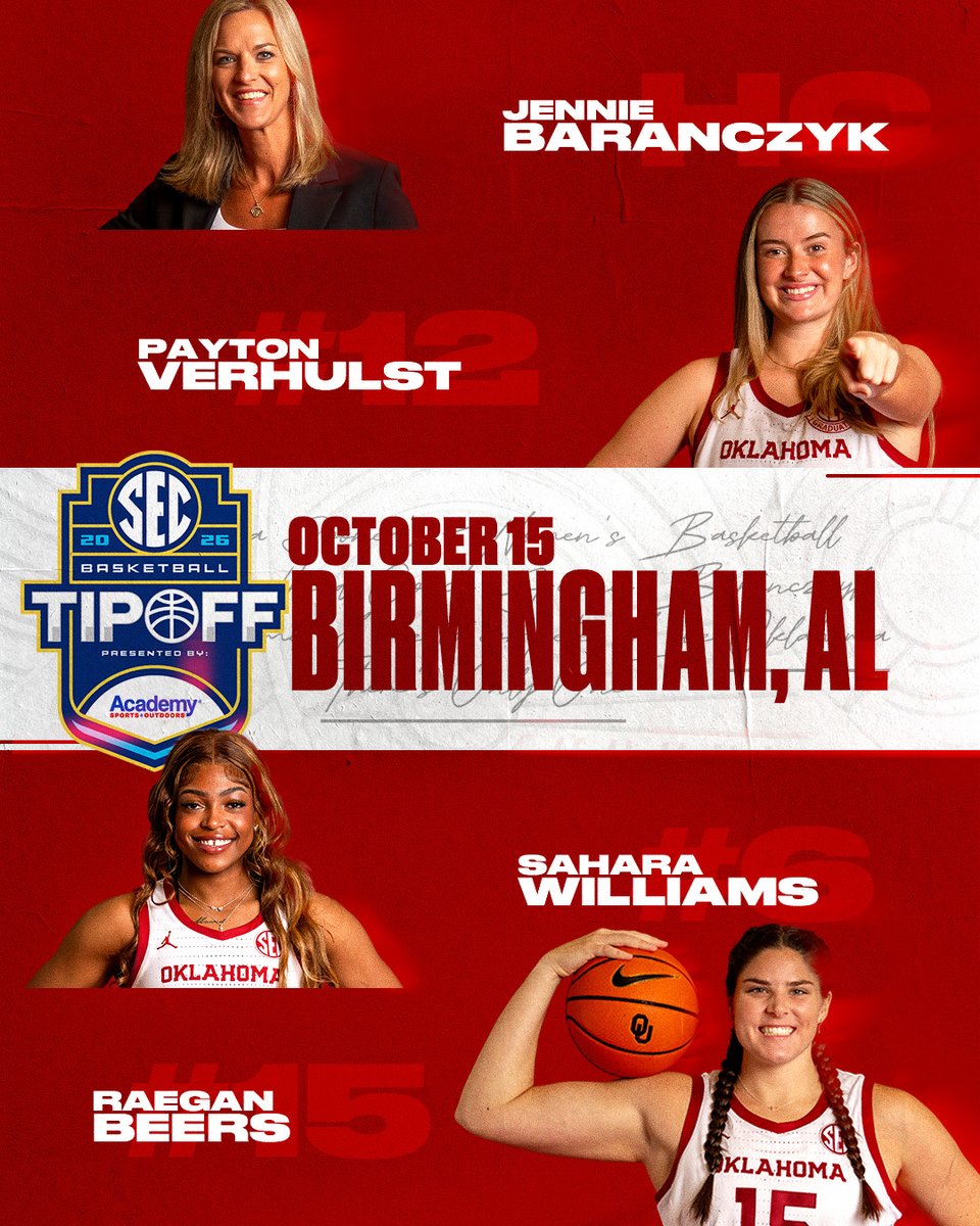 Oklahoma Basketball (@ou_wbball) on Twitter photo Time to talk, y’all 🎙️
Heading to Birmingham next week for <a href="/SEC/">Southeastern Conference</a> Tipoff ⤵️ Time to talk, y’all 🎙️
Heading to Birmingham next week for <a href="/SEC/">Southeastern Conference</a> Tipoff ⤵️
