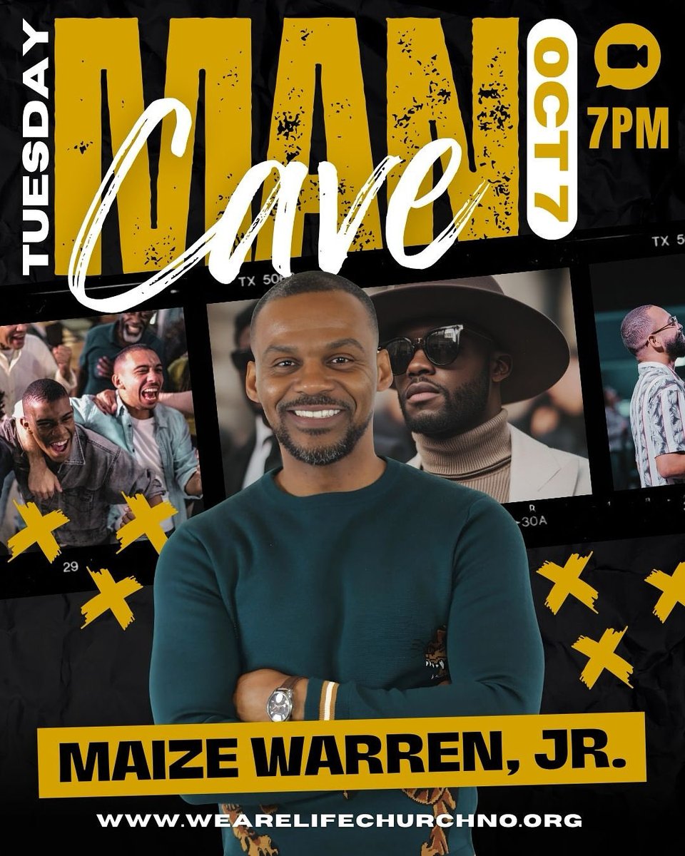 MaizeWarrenJr's tweet image. MEN!!!

Don’t miss the "Man Cave" Connect Group tonight at 7PMCST. It's a real space for real men to grow, sharpen, and build together. #tagaman #ladiestagaman

TONIGHT IS FOR YOU! 💪🏾

Zoom link: us02web.zoom.us/j/85822934161

#ManCave #MenOfFaith