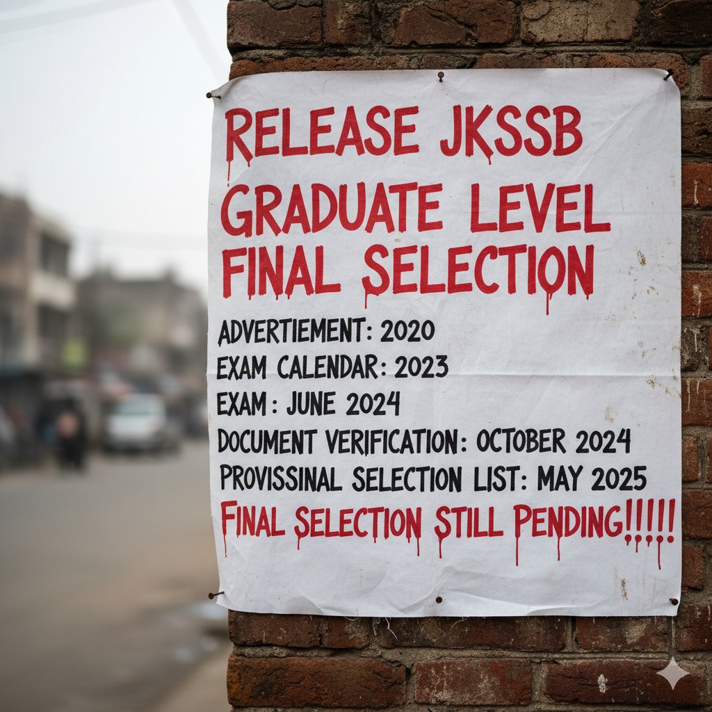 MalikTutorial's tweet image. This system is collapsing day by day.
@JKNC_ & @jkssbofficial have pushed students into depression & uncertainty.
4 years of hard work & endless waiting — still no final list.
Students are exhausted, families losing hope. How long will this negligence continue @OmarAbdullah