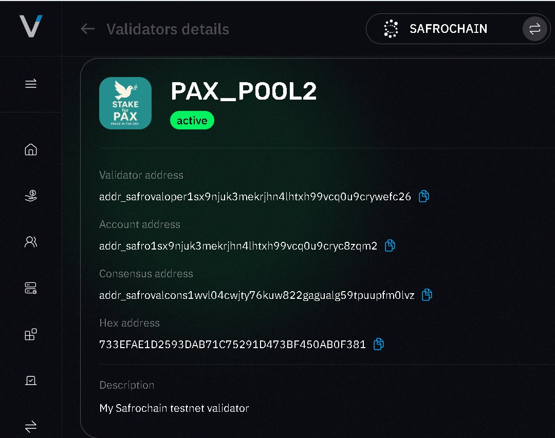 #PaxPool never sleeps!
Fully active and deeply engaged on the Safrochain testnet, we’re continuously testing the system to ensure top performance.
Each test moves us closer to excellence: ready to serve our future delegators with trust and efficiency on #Safrochain.