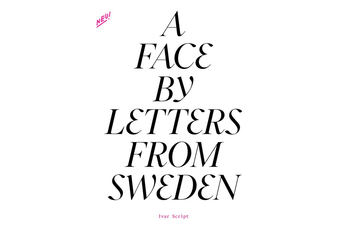 typecache's tweet image. [New Font Release] Letters from Sweden released Ivar Script. typecache.com/news/6530/ #typecache