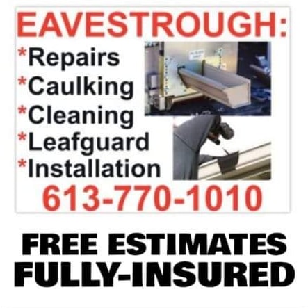 💥Are you're eavestroughs clogged/full of debris? Leaking at the corner seams? If so, we can be reached 8 days a week. From: 7am to 9pm💥