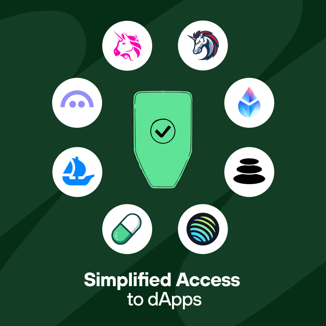 Trezor (@trezor) on Twitter photo Simplified access to dApps.
No more:
❌ Multiple third-party wallets
❌ Managing numerous wallet backups
❌ Transferring funds to less secure third-party wallets
Now you can connect to thousands of dApps with your Trezor through <a href="/WalletConnect/">WalletConnect</a>. Simplified access to dApps.
No more:
❌ Multiple third-party wallets
❌ Managing numerous wallet backups
❌ Transferring funds to less secure third-party wallets
Now you can connect to thousands of dApps with your Trezor through <a href="/WalletConnect/">WalletConnect</a>.