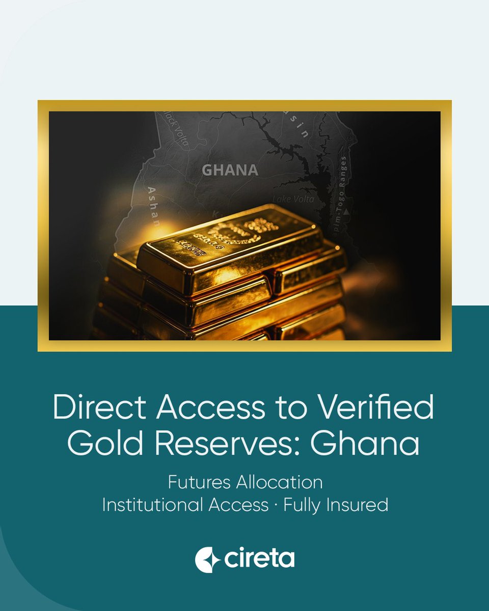 Cireta Official (@ciretaofficial) on Twitter photo Cireta offers 99.99% purity gold reserves from Ghana, backed by proof of reserve and full legal structure.
Delivery available after 12 months under CIF terms.
Download White Paper: cdn.cireta.com/Whitepapers/Coβ¦
Contact us: sales@cireta.com Cireta offers 99.99% purity gold reserves from Ghana, backed by proof of reserve and full legal structure.
Delivery available after 12 months under CIF terms.
Download White Paper: cdn.cireta.com/Whitepapers/Coβ¦
Contact us: sales@cireta.com