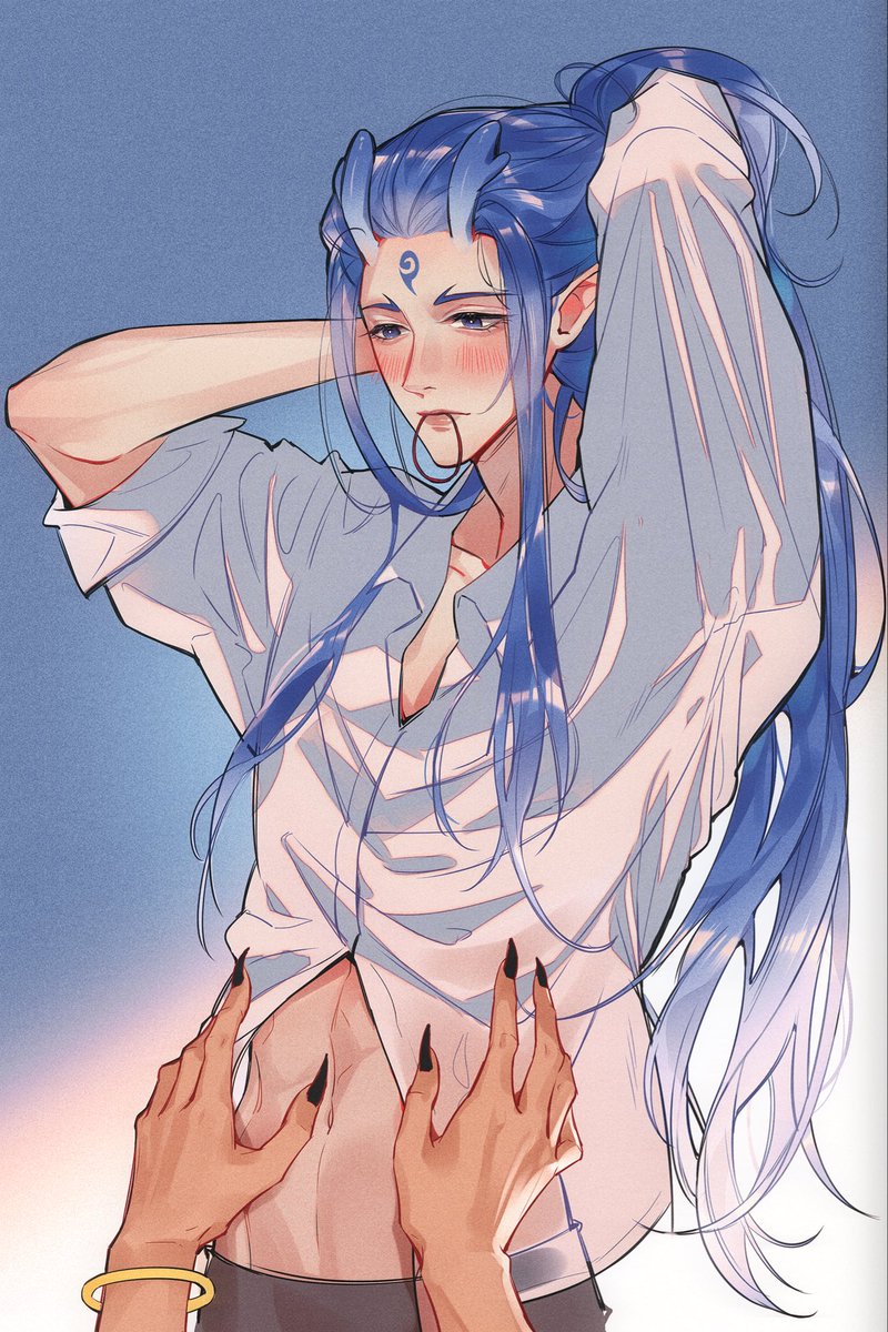 “手在干嘛(´◉_◉｀)”
依然是之前的摸鱼 ooc致歉（动作有参考）#Oubing #藕饼