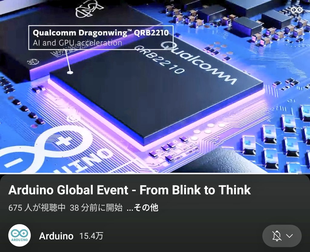suzan_works's tweet image. #Arduino Uno Q発表されました。
STM32マイコンとQualcomm Dragonwing というGPU搭載(ドラゴン好きやな👀)
カメラ画像をエッジAIで処理判断、サーボでロボット操作、これがArduinoだけでできるよ!ってことですね⚡
Unoシリーズを名乗っていますが、ずいぶん遠くまで来たもんだ🤔
#ArduinoUnoQ #UnoQ