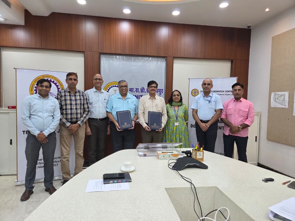 NIT_Jaipur's tweet image. @NIT_Jaipur 𝐬𝐢𝐠𝐧𝐞𝐝 a #𝐌𝐨𝐔 with the 𝐒𝐭𝐚𝐭𝐞 𝐋𝐨𝐚𝐝 𝐃𝐞𝐬𝐩𝐚𝐭𝐜𝐡 𝐂𝐞𝐧𝐭𝐫𝐞, 𝐨𝐩𝐞𝐫𝐚𝐭𝐞𝐝 𝐛𝐲 𝐑𝐚𝐣𝐚𝐬𝐭𝐡𝐚𝐧 𝐑𝐚𝐣𝐲𝐚 𝐕𝐢𝐝𝐲𝐮𝐭 𝐏𝐫𝐚𝐬𝐚𝐫𝐚𝐧 𝐍𝐢𝐠𝐚𝐦 𝐋𝐢𝐦𝐢𝐭𝐞𝐝 on 07-10-2025. This collaboration aims to promote knowledge sharing,