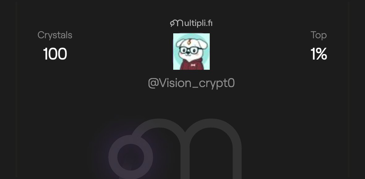 Vision_crypt0's tweet image. [X 연동만해도 상위1% 💸???]

형님들 제가 어제 올린 @multiplifi 기억하시나요?

오늘도 야핑하려고 들어가봤는데, 그저 X와 지갑을 연동하면 주는 100 크리스탈이 상위1% 네요?? 

상위 1% 처음봐서 호들갑에 바로 달려와서 작성합니다.

200크리스탈부터 팔 수 있고 TGE까지 홀딩하여 수익을…
