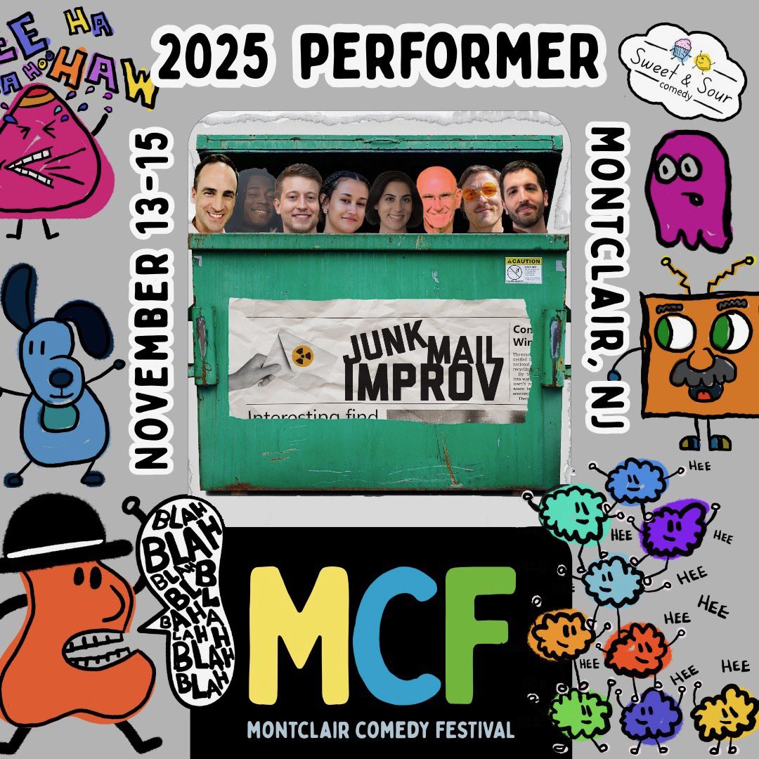 LateNightHump's tweet photo. We are pleased to announce that Junk Mail Improv has been accepted into the first annual @montclaircomedyfestival ! We’ll be performing November 15th as a part of the Bits and Pieces Improv Showcase at 5 PM at the DiRasa House of Diversified Arts. https://t.co/yuM1vQ3qYJ