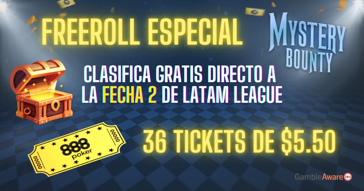 🔰FREEROLL con 3️⃣6️⃣ Tickets de $5.50 🎟
Gana tu entrada ✈️ a la FECHA 2 del LUNES 13.
🔐 La contraseña a los que cumplan los 3 requisitos. Dale ❤️ + comparte + comenta con el ultimo EMOJI que hayas usado! Esto es para que la LIGA siga creciendo todos los meses ! ✍🤓👍🫶🙏