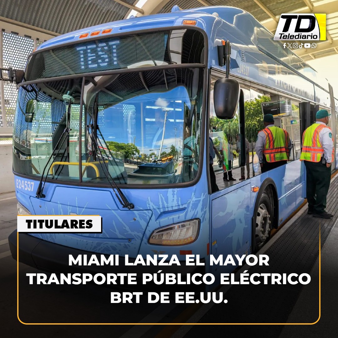 TelediarioGT's tweet image. #MiamiDade apuesta a la movilidad verde con nuevo #BRT eléctrico 🔋😲➡ bit.ly/4gWGG2G