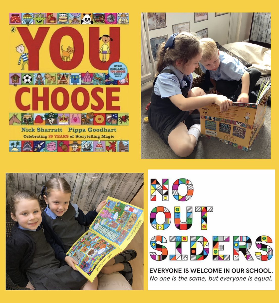 We shared this book together and made sure that everyone had a turn at making a choice and expressing our opinion. We noticed that everyone liked different things and we were respectful of the choices of others. #nooutsiders
