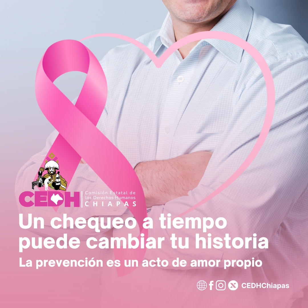 En México, el 90 % de los casos de cáncer de mama se detectan en etapas tardías, precisamente porque muchas mujeres desconocen cómo puede manifestarse esa enfermedad  y por pudores que retrasan la consulta.
 
#TócateParaQueNoTeToque #CEDHChiapas #DetecciónTemprana
