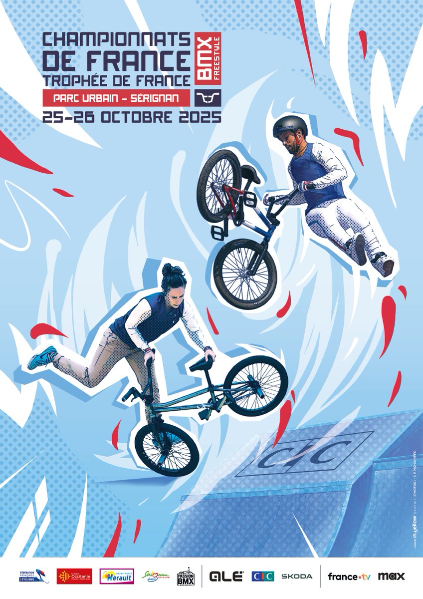 🚴25 et 26 octobre : figures et acrobaties à Sérignan (Hérault) !

🤸Les meilleurs freestylers français seront en piste pour les Championnats de France de BMX Freestyle.

🏆 Six champions et championnes seront couronnés à l'issue des concours (Park Elite Homme et Femme, Park U17